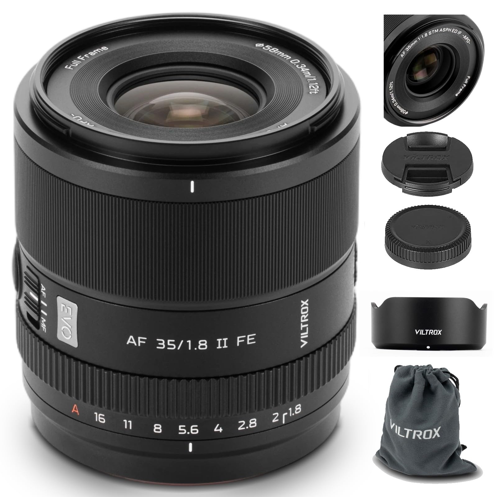 Amazon.com : VILTROX 35mm F1.8 II EVO FE APO Lens for Sony E, Full